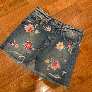 Floral Embroidered Denim Mini 2